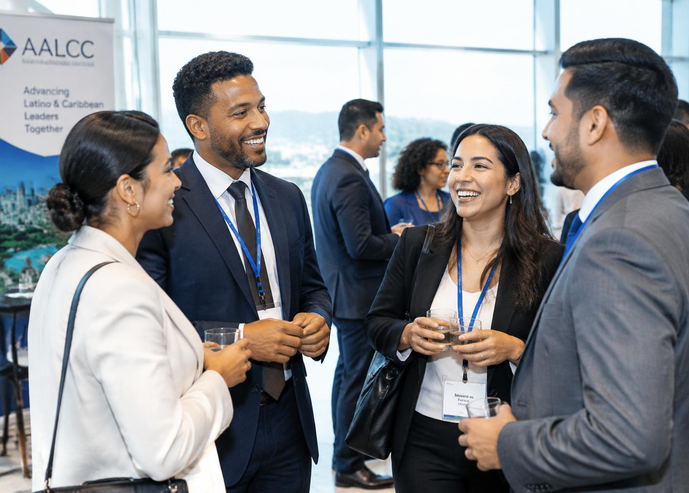 Association members networking at an event